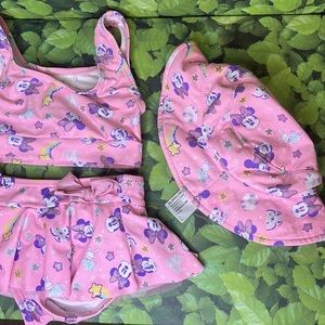 Disney Minnie Toddlers Bathing Suit with Sunhat